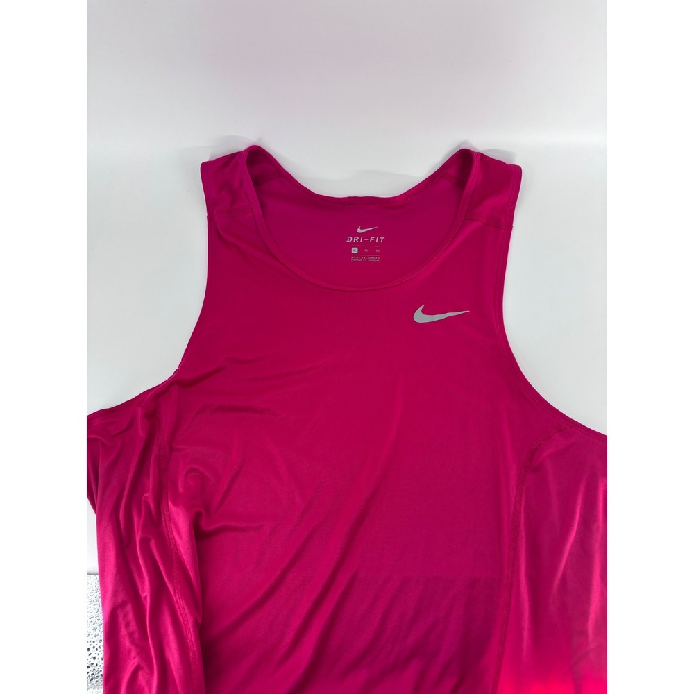Nike Dri-FIT Tank Top Womens XL Pink Sleeveless Reflective Athletic Running